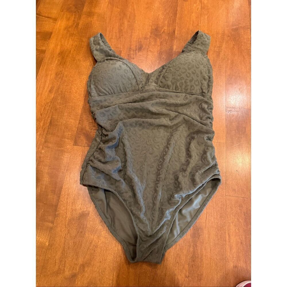 Artesands Magritte One Piece Swimsuit US 8 Khaki Textured Tummy Control NWT